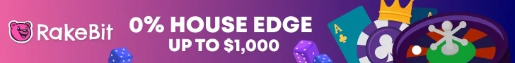 RakeBit 0% House Edge Up to $1,000